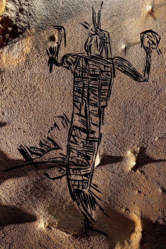 洞窟の絵 フランス、ラスコー洞窟にある「死んだ男のシャフト」の洞窟壁画