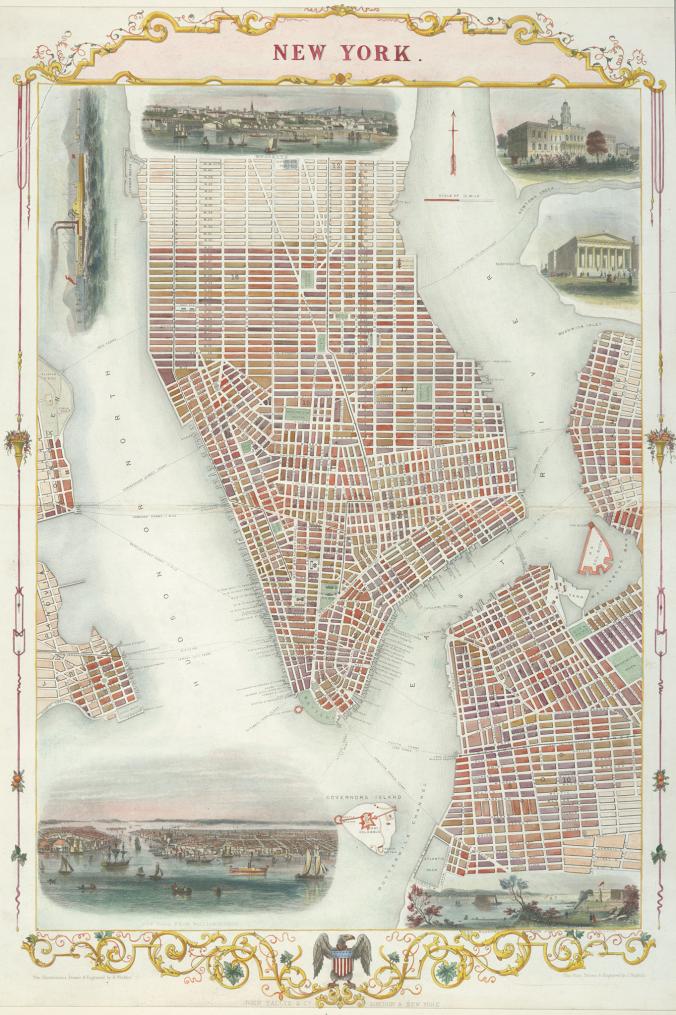 ニューヨーク 地図 マンハッタン ミッドタウン 1984年版 超細密 鳥瞰図-