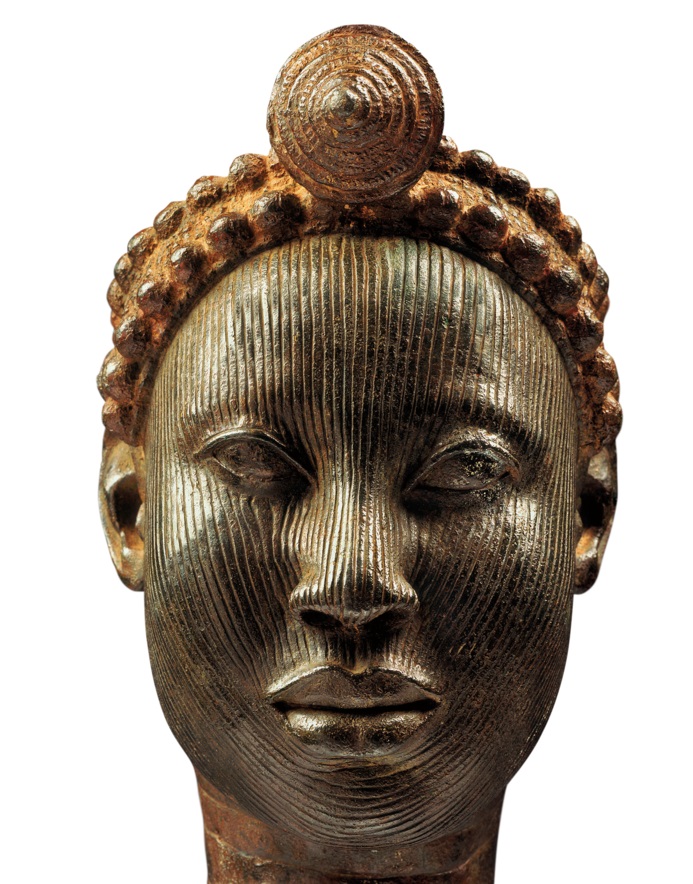 自立不可ナイジェリアヨルバ族鉄製男女オブジェアフリカ