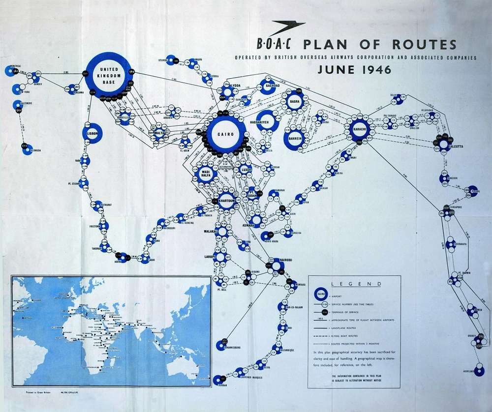 航空路線図でたどる空の旅、古き良き時代の冒険 | ナショナル ジオグラフィック日本版サイト