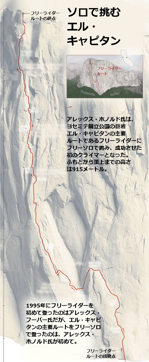 フリーソロ ロープなしで900mの絶壁を初登攀、米ヨセミテ | ナショナル ジオ