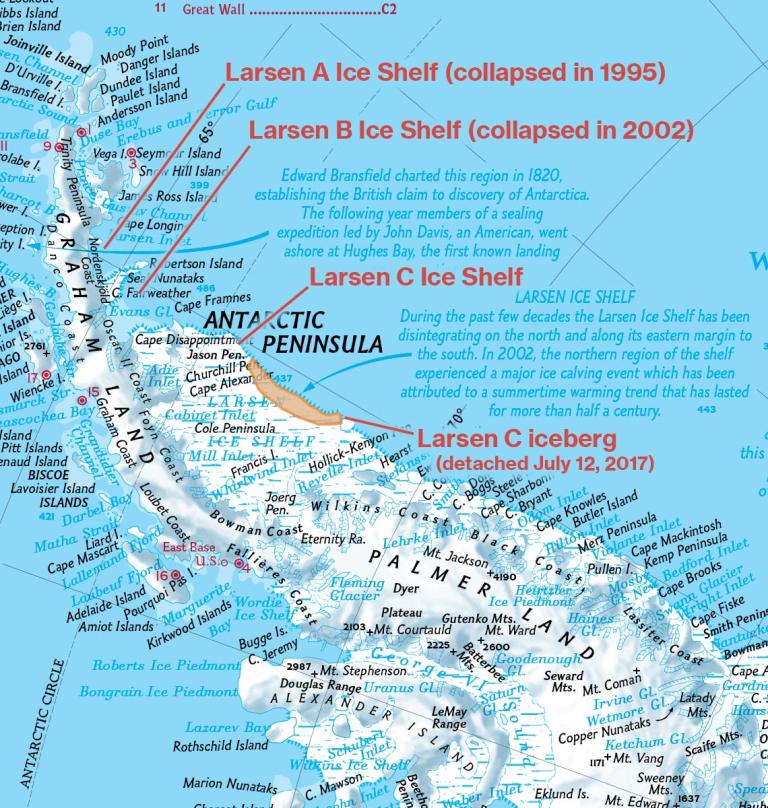 巨大氷山が分離 ナショジオの地図で見る南極の変化 ナショナルジオグラフィック日本版サイト