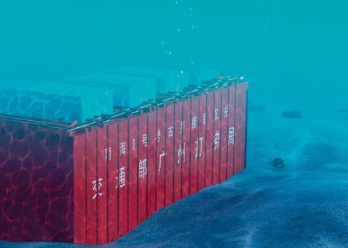 沈没船と周囲の堆積物を安全に格納する。(MARITIME SILK ROAD MUSEUM GUANGDONG)