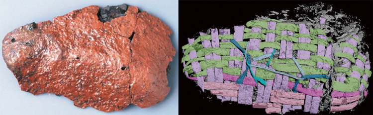 縄文人が漆器の編みかごを修理、初の痕跡をX線CTで発見