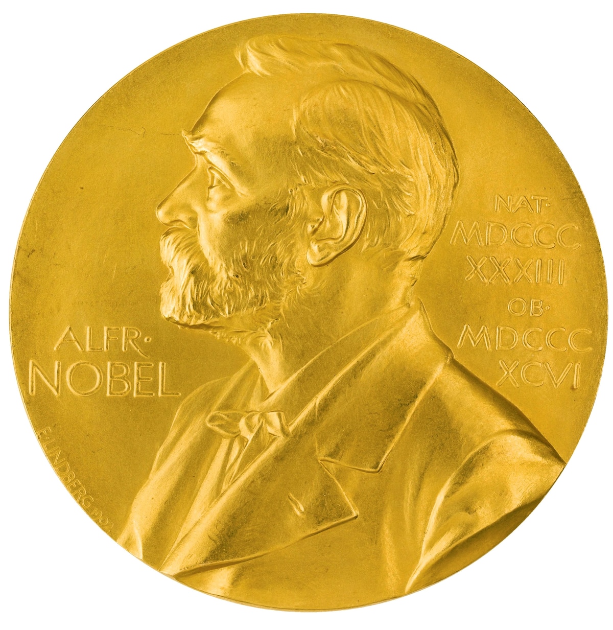 ノーベル賞の金のメダルには、創設者であるアルフレッド・ノーベルの肖像が描かれている。（FINE ART IMAGES/ALBUM）